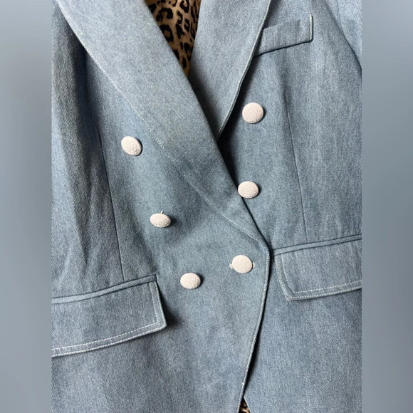 Kourt • Denim Blazer Leopard Lined - Picture 9 of 11